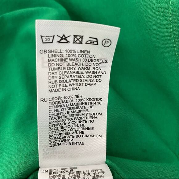 Reiss Esme Green Linen Sheath Dress with Pockets NWOTS size 4 - Picture 11 of 12